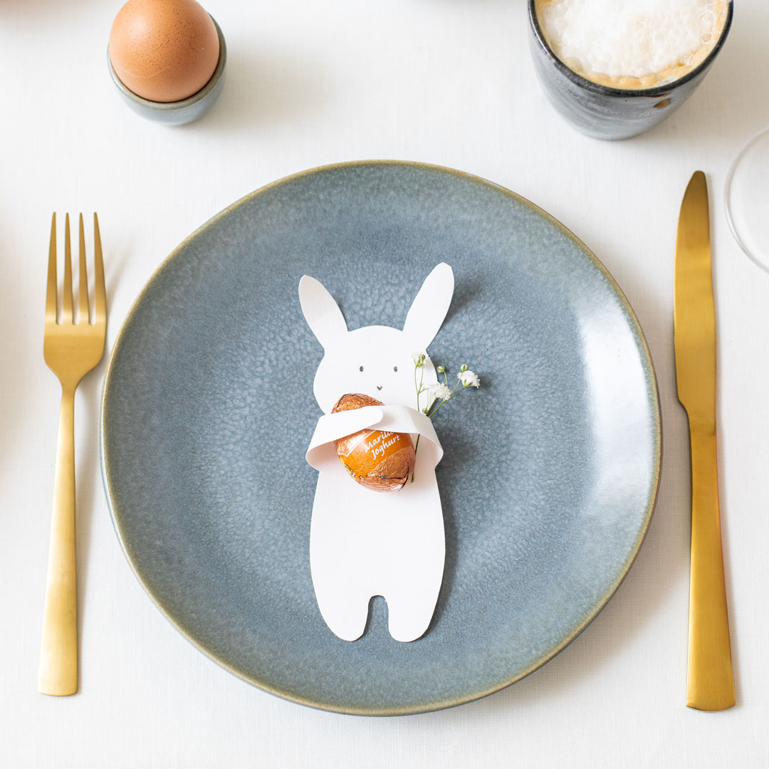 Oster-Deko basteln Vorlage Hase Papier Ostertisch