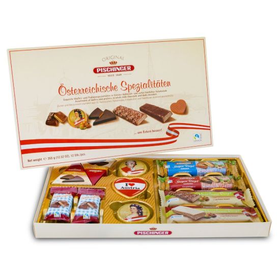 Österreichische Spezialitäten Pralinen Waffeln Pischinger