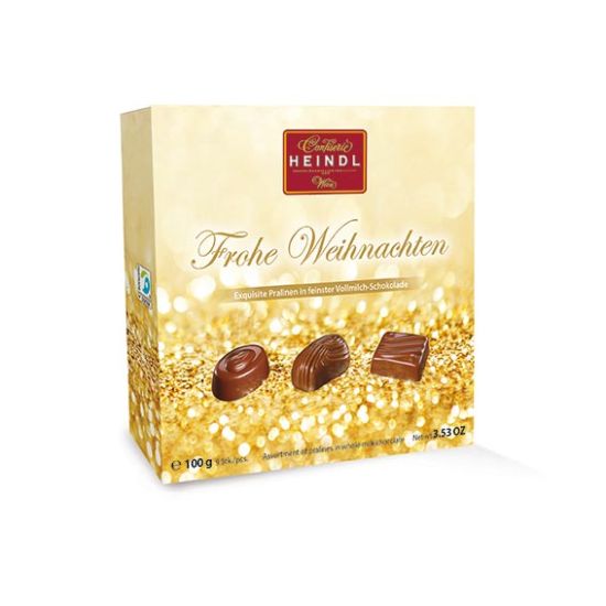 Frohe Weihnachten Pralinen Nougat Vollmilch 100g
