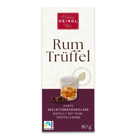 Tafelschokolade Edelbitter Rumtrüffel 80g