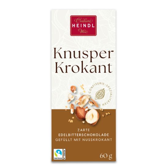 Tafelschokolade Edelbitter Nusskrokant 60g