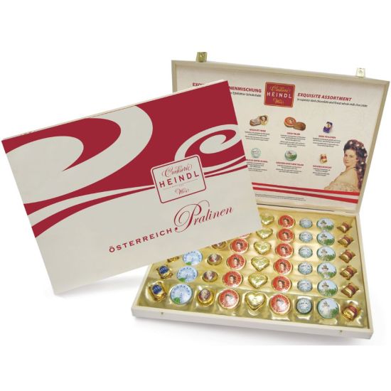 Pralinen Österreich typisch Holzkiste edel Geschenk