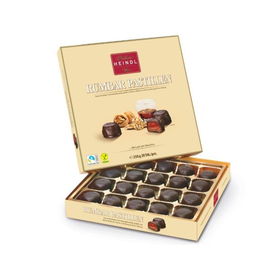 Rumbar Pastillen Edelbitter Schokolade Fairtrade Likörpraline