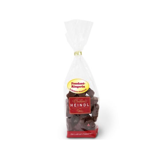Fondant Ringerln „Himbeer“ in Edelbitter-Schokolade 200g