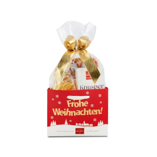 Weihnachtstasche Geschenk Nougattaler Gelee vegan Fairtrade Schokolade Edelbitter