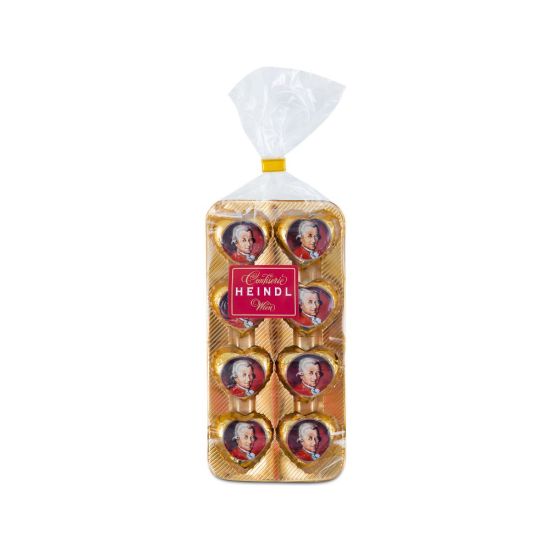Mozartherzen Vollmilchschokolade Marzipan Nougat Fairtrade